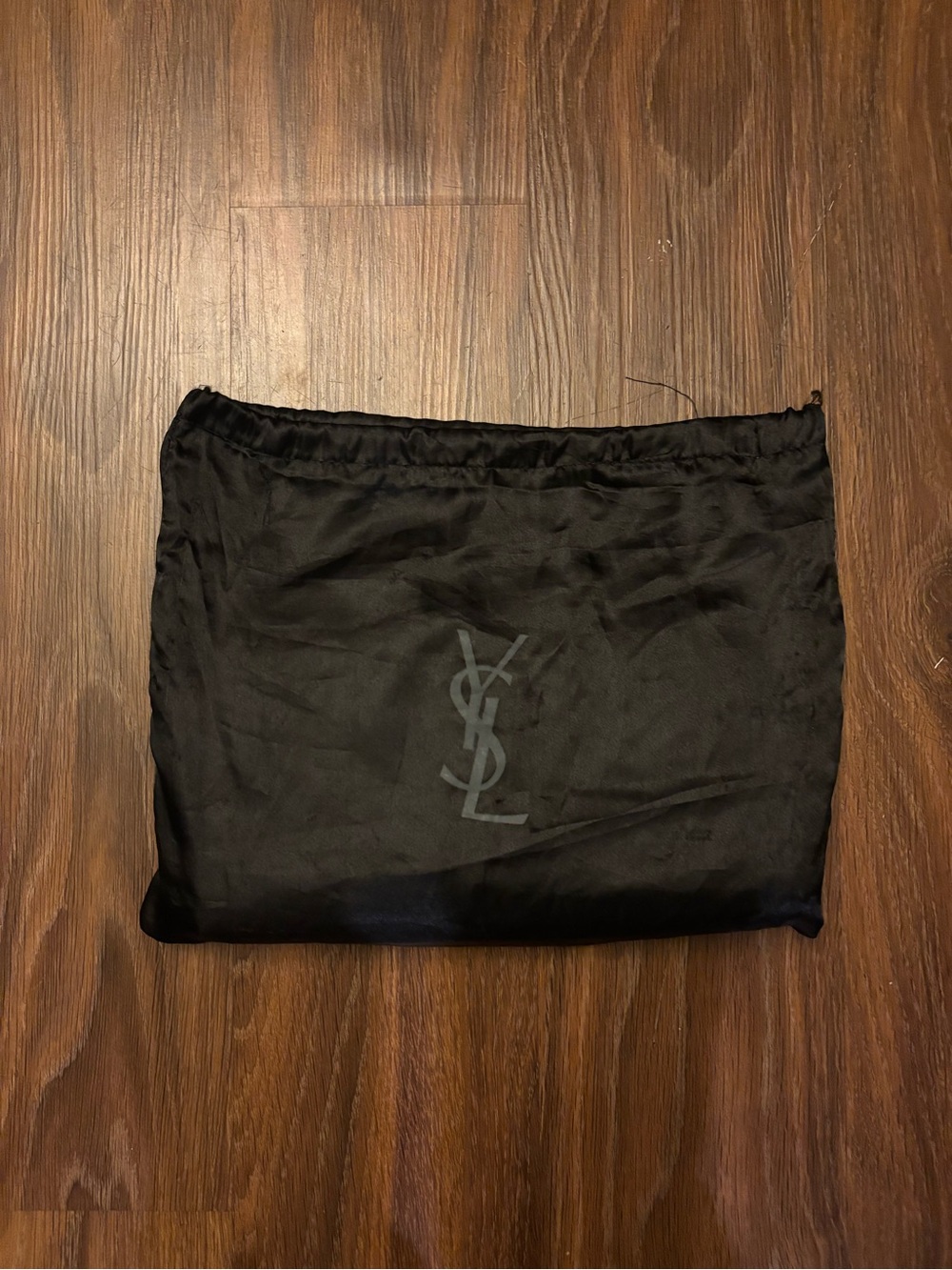 Saint Laurent Black Leather Chain Crossbody with Gold Logo